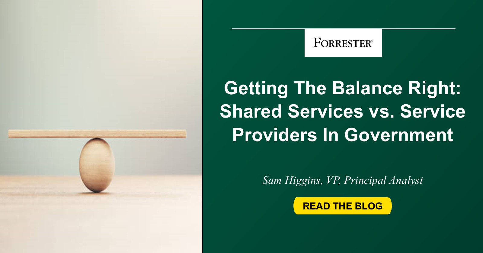 Getting The Balance Right: Shared Services Versus Service Providers In Government